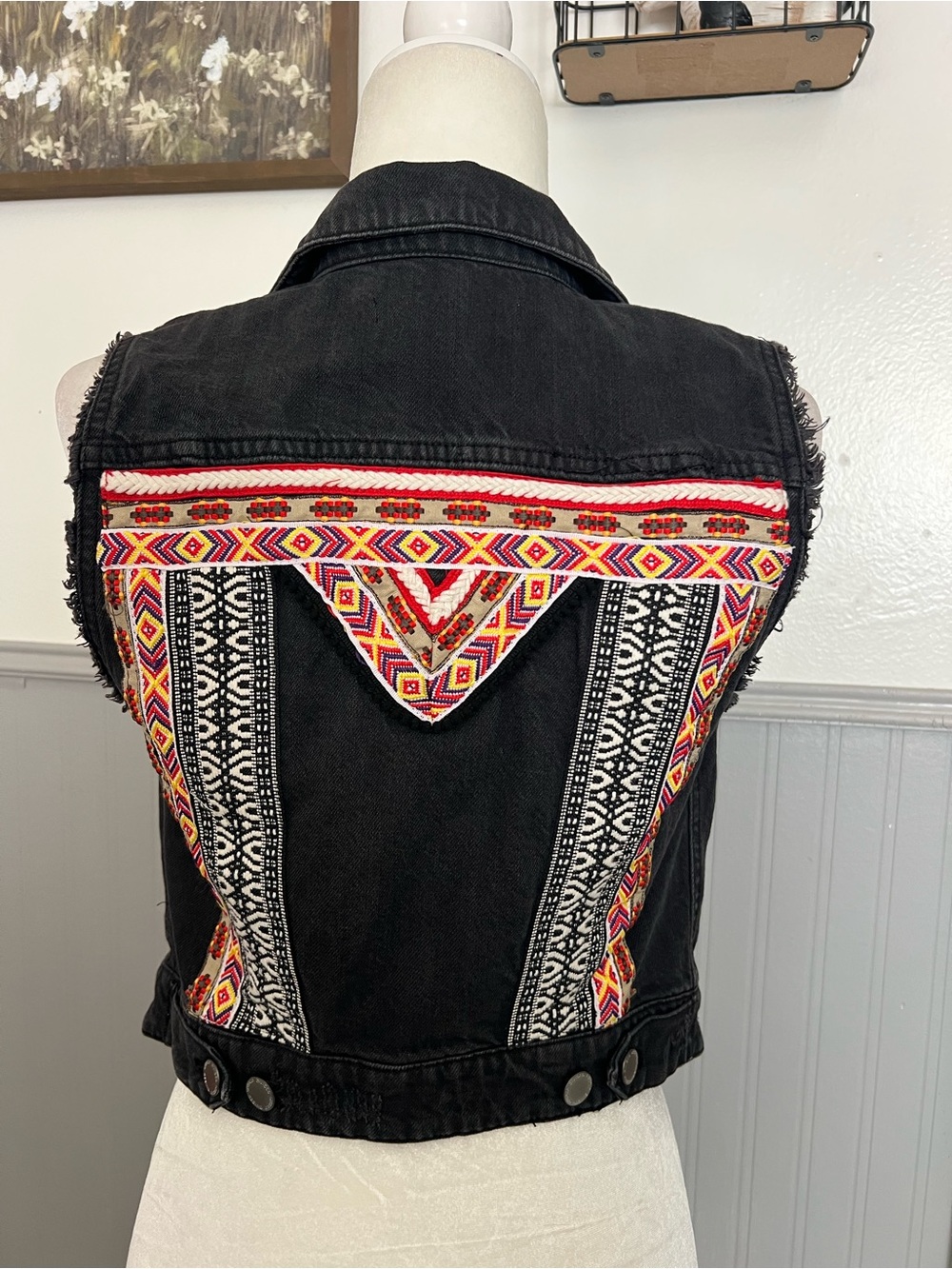H&M Coachella Western Festival Denim Vest / Size: 4 / Festival / Cowgirl / Rodeo